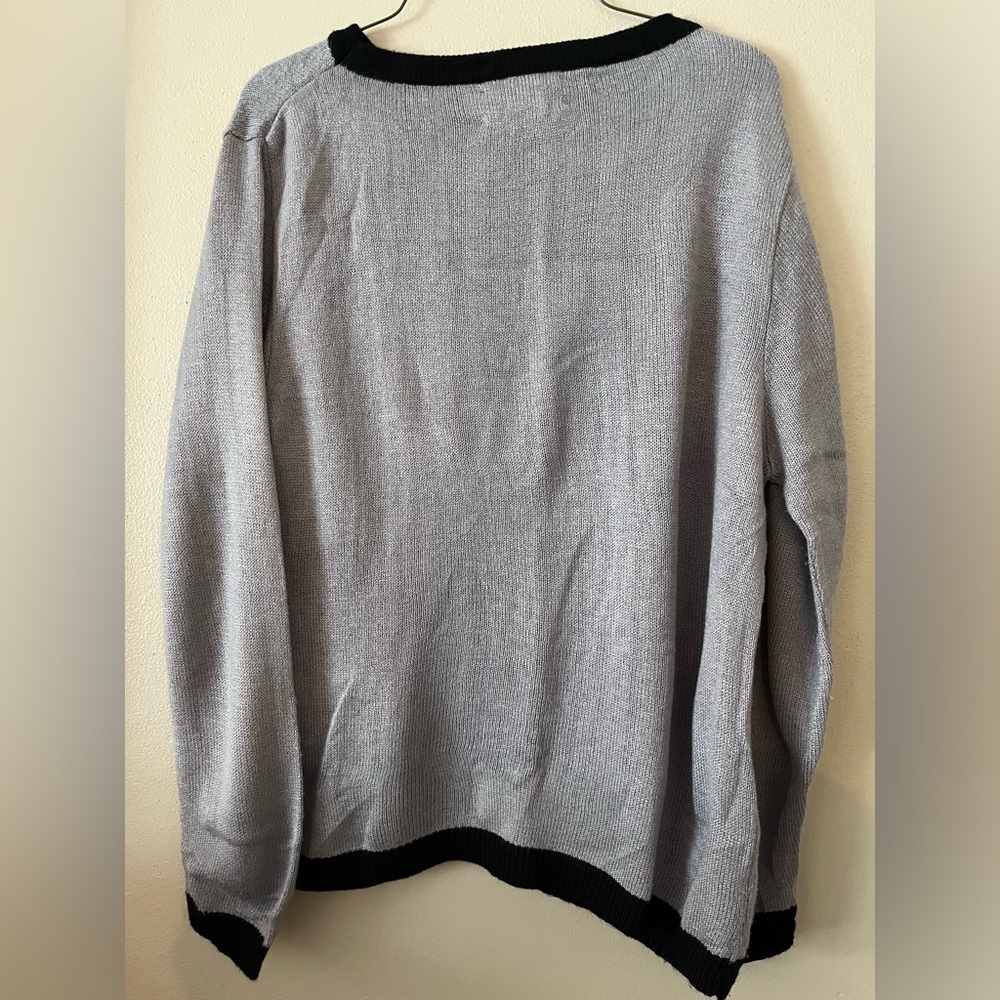 Laura by Alyzia sweater retro vintage sz 12 David Rose style black gray argyle - Picture 7 of 7